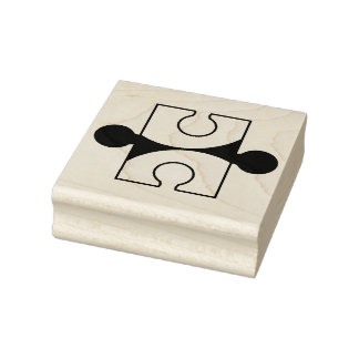 Puzzle piece rubber stamp
