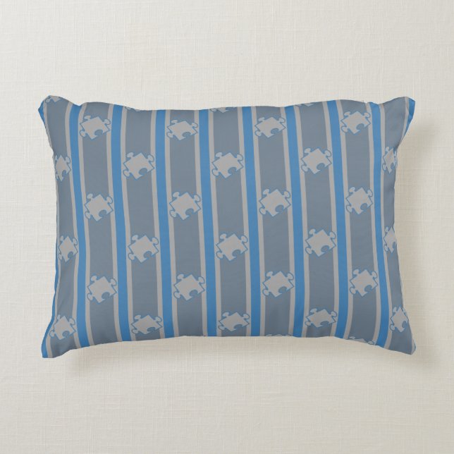 Puzzle Piece Striped Decorative Cushion (Front)