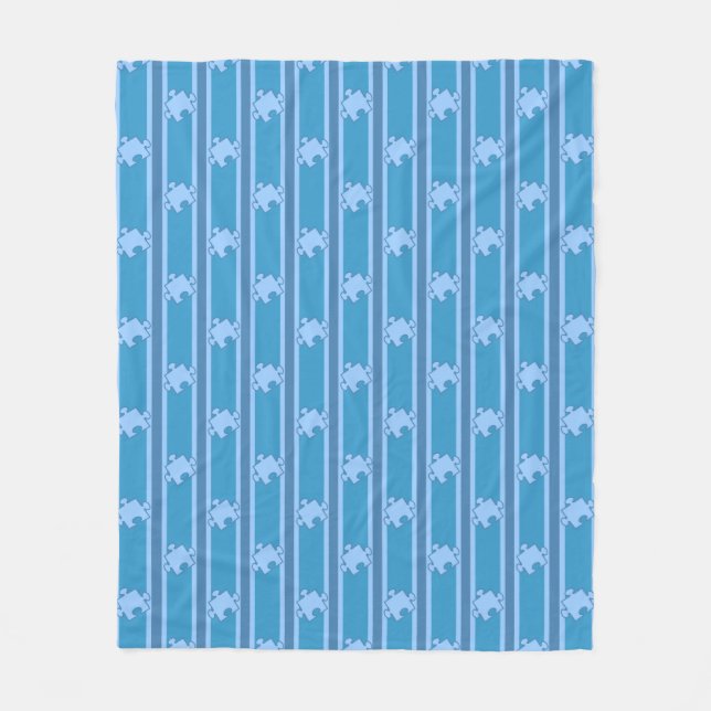 Puzzle Piece Striped Fleece Blanket (Front)