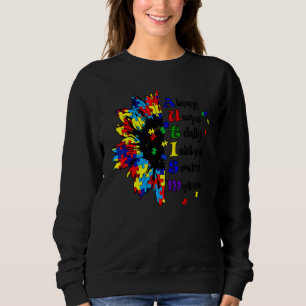 Puzzle Piece Sunflower Autism Awareness Support In Sweatshirt