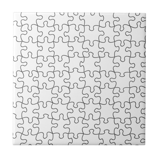 Puzzle Pieces  (Add Background Colour or Image) Tile (Front)