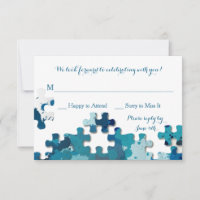 Puzzle Pieces Blue Response Card