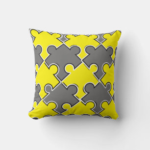 Puzzle pieces colour of the year 2021 illuminating cushion