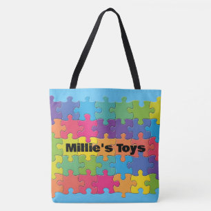 Puzzle Pieces Design Tote Bag