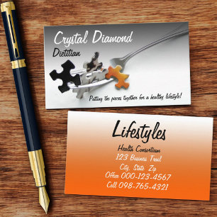 Puzzle Pieces & Fork Business Card