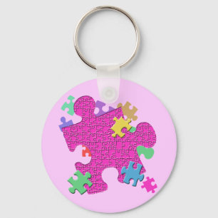 PUZZLE PIECES KEY RING