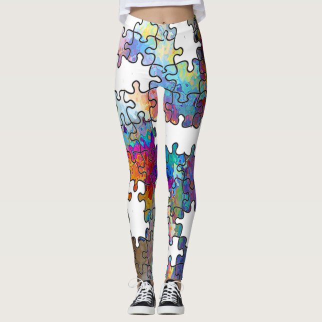 Puzzle pieces leggings (Front)