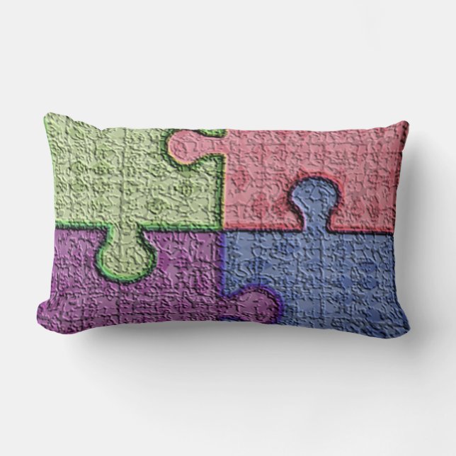 Puzzle Pieces Lumbar Cushion (Front)