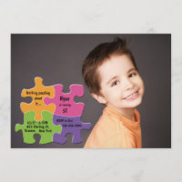 Puzzle Pieces Photo Invitation