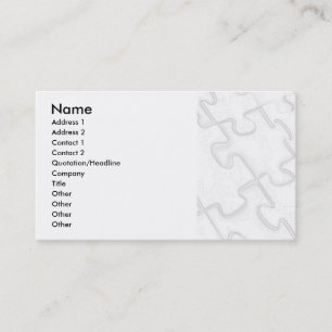 Puzzle Pieces White Art Deco Business Card