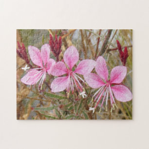Puzzle - Pink Flowers in Dried Grass