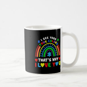 Puzzle Rainbow In April We Wear Blue Autism Awaren Coffee Mug