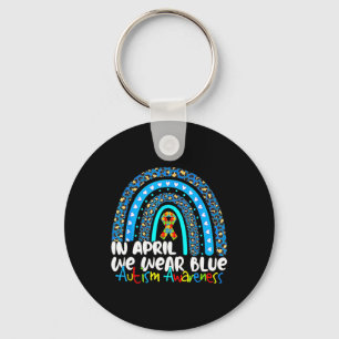 Puzzle Rainbow In April We Wear Blue Autism Awaren Key Ring
