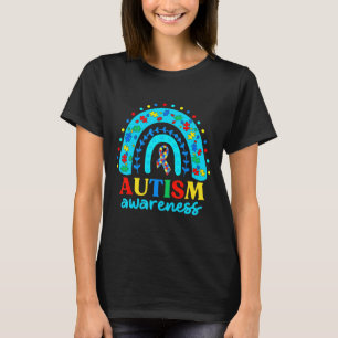 Puzzle Rainbow In April We Wear Blue Autism Awaren T-Shirt