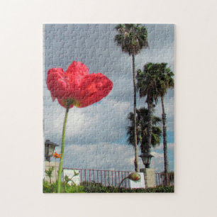 Puzzle - Red Poppy and Palm Trees