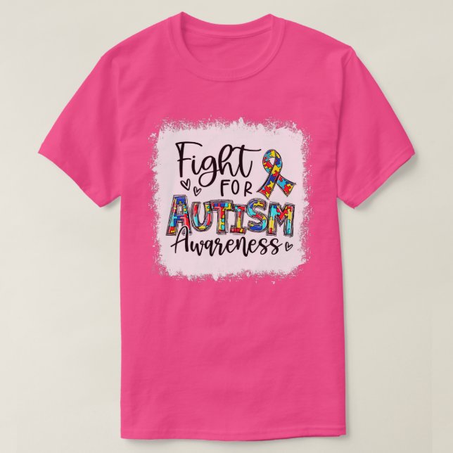 Puzzle Ribbon Fight For Autism Awareness Autism Fi T-Shirt (Design Front)