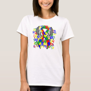 Puzzle Ribbon With Wings T-Shirt