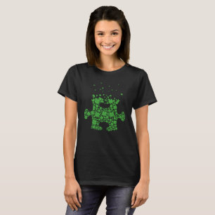 Puzzle Shamrocks Autism Happy St Patrick's Day T-Shirt