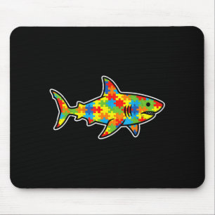 Puzzle Shark Neurodiversity Autism Awareness Funny Mouse Pad
