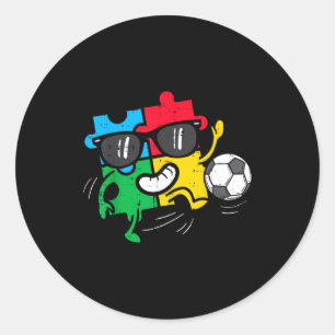 Puzzle Soccer Football Autism Awareness Sports Boy Classic Round Sticker