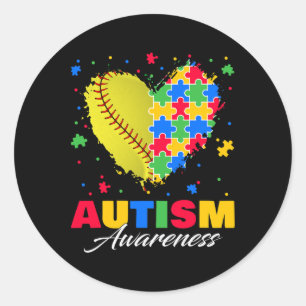 Puzzle Softbyll Ll Heart Autism Awareness Autistic Classic Round Sticker