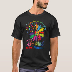 Puzzle Sunflower Be Kind Autism Awareness T-Shirt