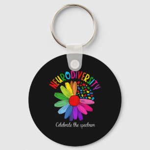 Puzzle Sunflower Embrace Neurodiversity Spectrum A Key Ring