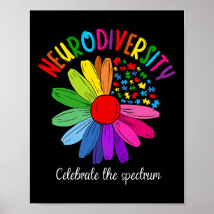 Puzzle Sunflower Embrace Neurodiversity Spectrum A Poster