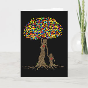 Puzzle Tree Love Mum And Autistic Daughter Autism Card