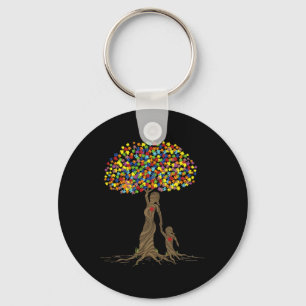 Puzzle Tree Love Mum And Autistic Daughter Autism Key Ring