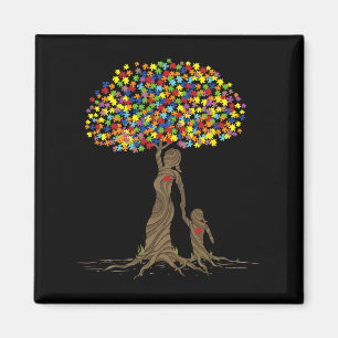 Puzzle Tree Love Mum And Autistic Daughter Autism Magnet