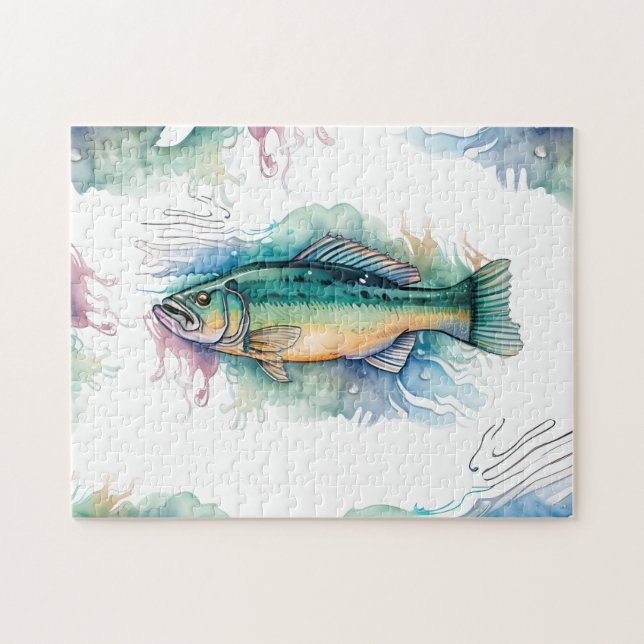 Puzzle - Watercolor Series: Bass (Horizontal)
