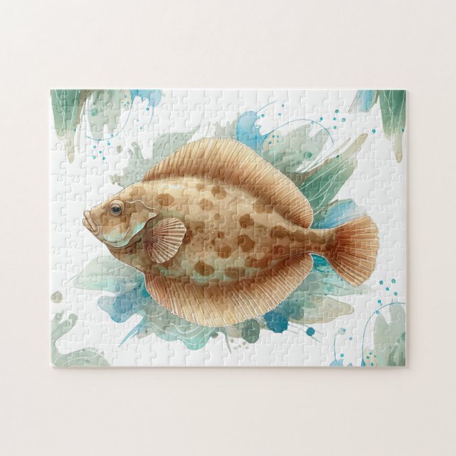 Puzzle - Watercolor Series: Flounder/Flatfish (Horizontal)
