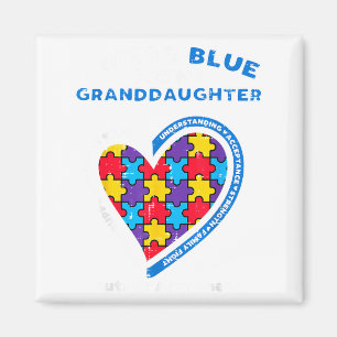 Puzzle Wear Blue For Granddaughter Autism Awarenes Magnet