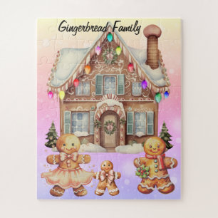 puzzle with a gingerbread family