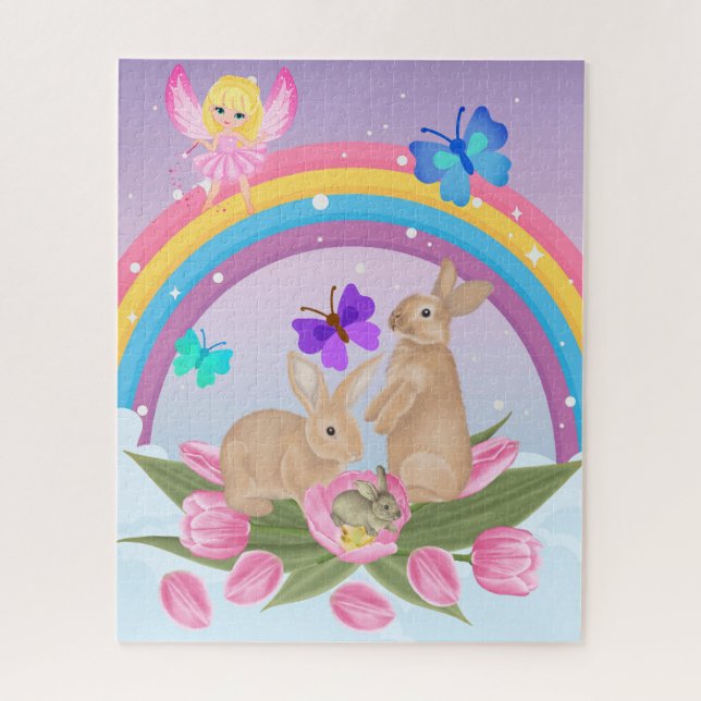 puzzle with bunnies, butterflies (Vertical)