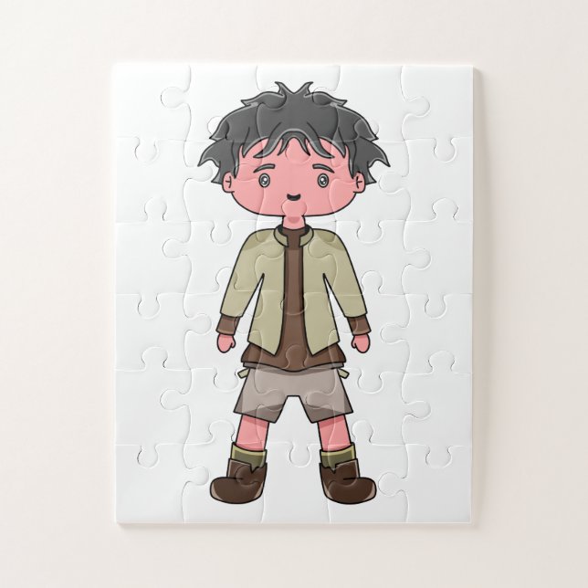 puzzle with cartoon boy illustration (Vertical)