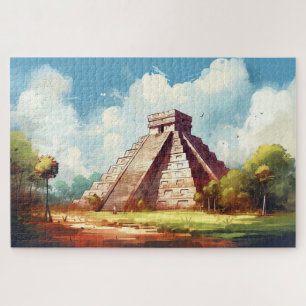 Puzzle with Chichen Itza, Mexico.
