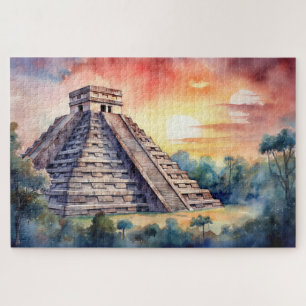 Puzzle with Chichen Itza, Mexico.