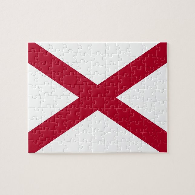 Puzzle with Flag of Alabama State (Horizontal)