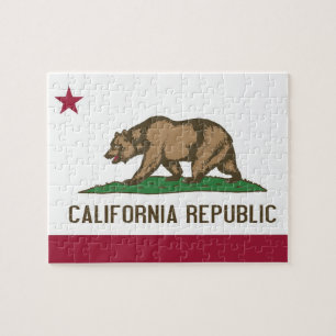 Puzzle with Flag of California State