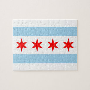 Puzzle with Flag of Chicago, Illinois