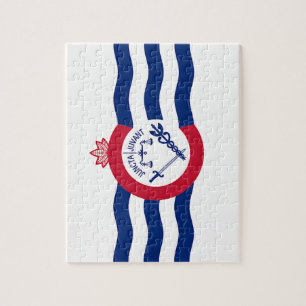 Puzzle with Flag of Cincinnati City