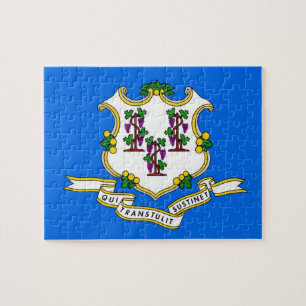 Puzzle with Flag of Connecticut State