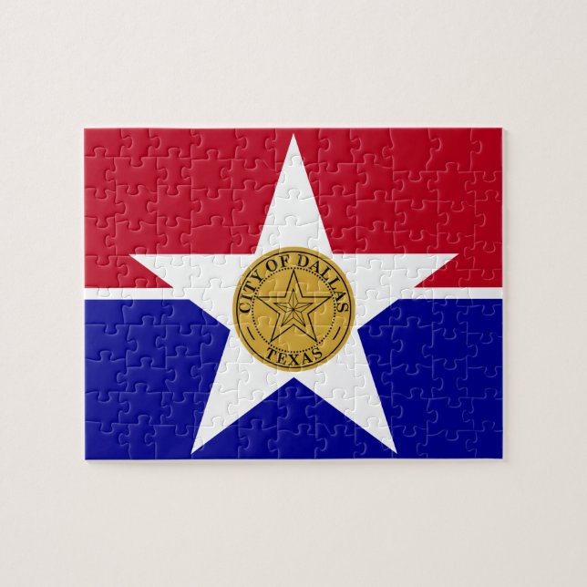 Puzzle with Flag of Dallas City (Horizontal)