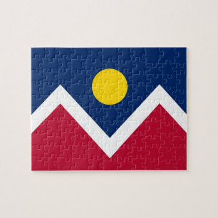Puzzle with Flag of Denver City, Colorado State