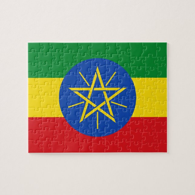 Puzzle with Flag of Ethiopia (Horizontal)
