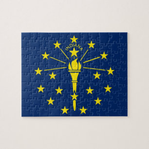Puzzle with Flag of Indiana State