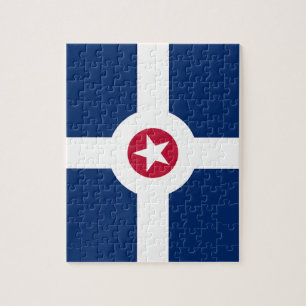 Puzzle with Flag of Indianapolis City