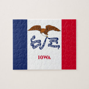 Puzzle with Flag of Iowa State